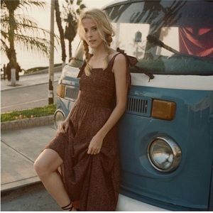 Doen Jasmine Dress Rust Ditzy Floral